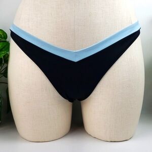 Victoria's Secret French Bikini Bottoms Black Blue sz X Large